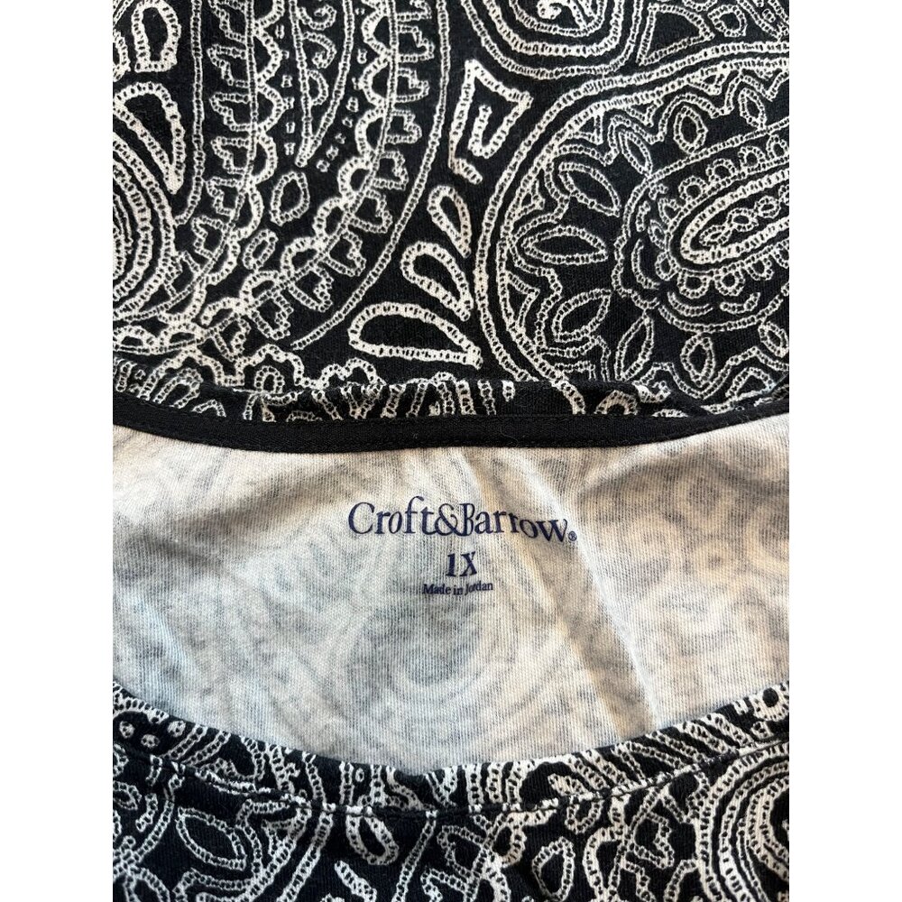 2 pc Lot Croft & Barrow Long Sleeve Shirts Womens Sz 1X Paisley Abstract Pattern - Picture 15 of 16